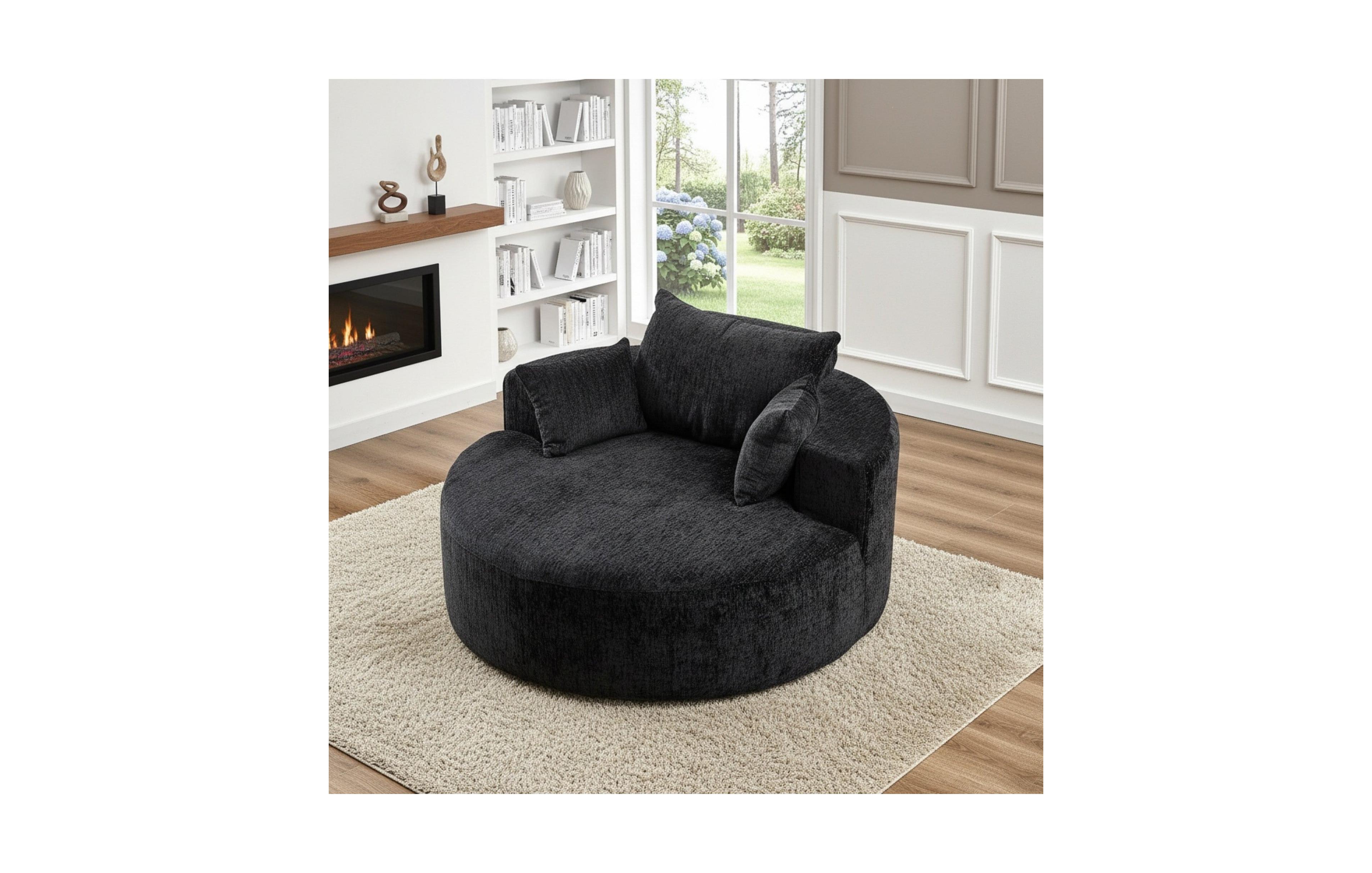 Sailvan 55" Modern Polyester Single Seater Lounge Chair, Modular Cloud Sofa with Enveloping Pillows, No Assembly Lazy Chair for Living Room