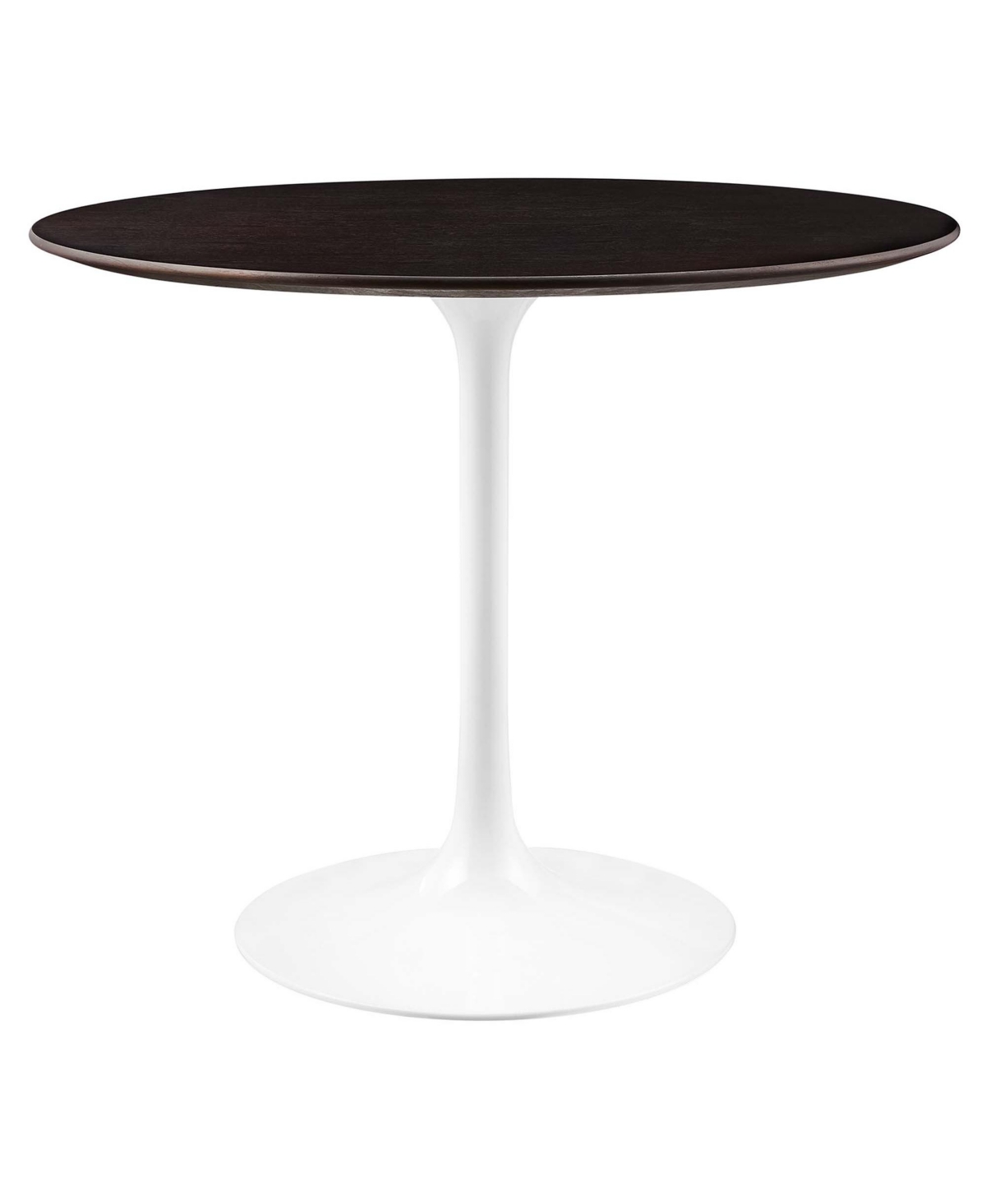 EEI-5157-WHI-CHE 36 in. Lippa Round Dining Table, White & Cherry Walnut