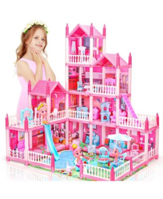 Princess 4-Story Dollhouse with Pool and Slide, Ages 3+