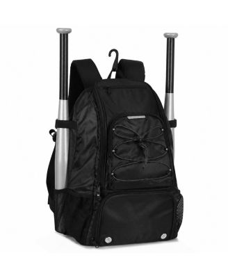 Baseball Softball Bat Backpack With Fence Hook Shoe Compartment Equipment Storage