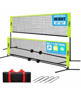 10ft Portable Adjustable Height Badminton Pickleball Net With Carry Bag Easy Setup