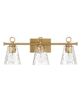 Imogen - Metal and Hammered Water Glass 3-Light Vanity Light