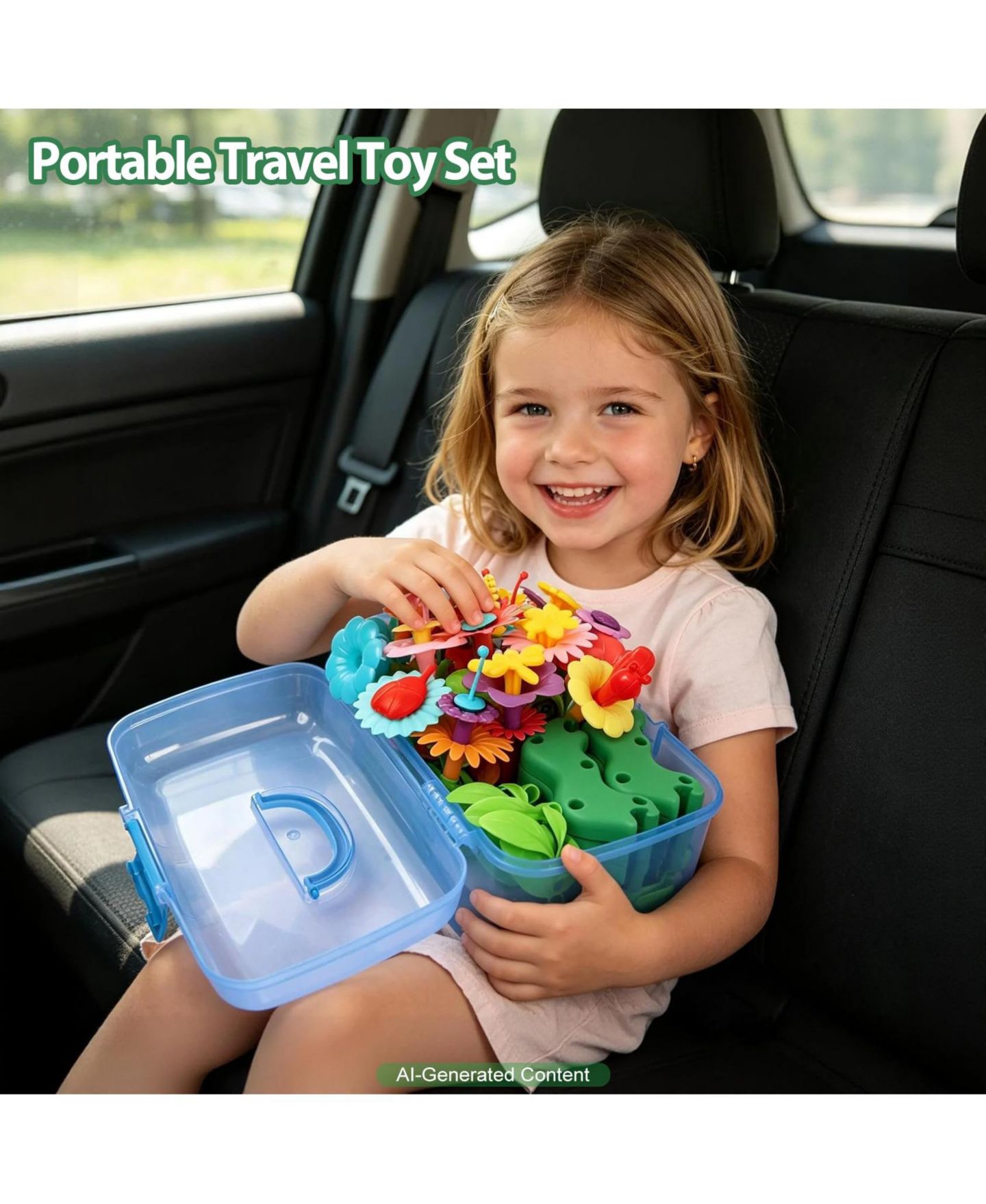STEM-конструктор Gnuadz «Цветочный сад», 157 деталей, 3-8 лет, цвет: Flower Kit With Storage — фото 5