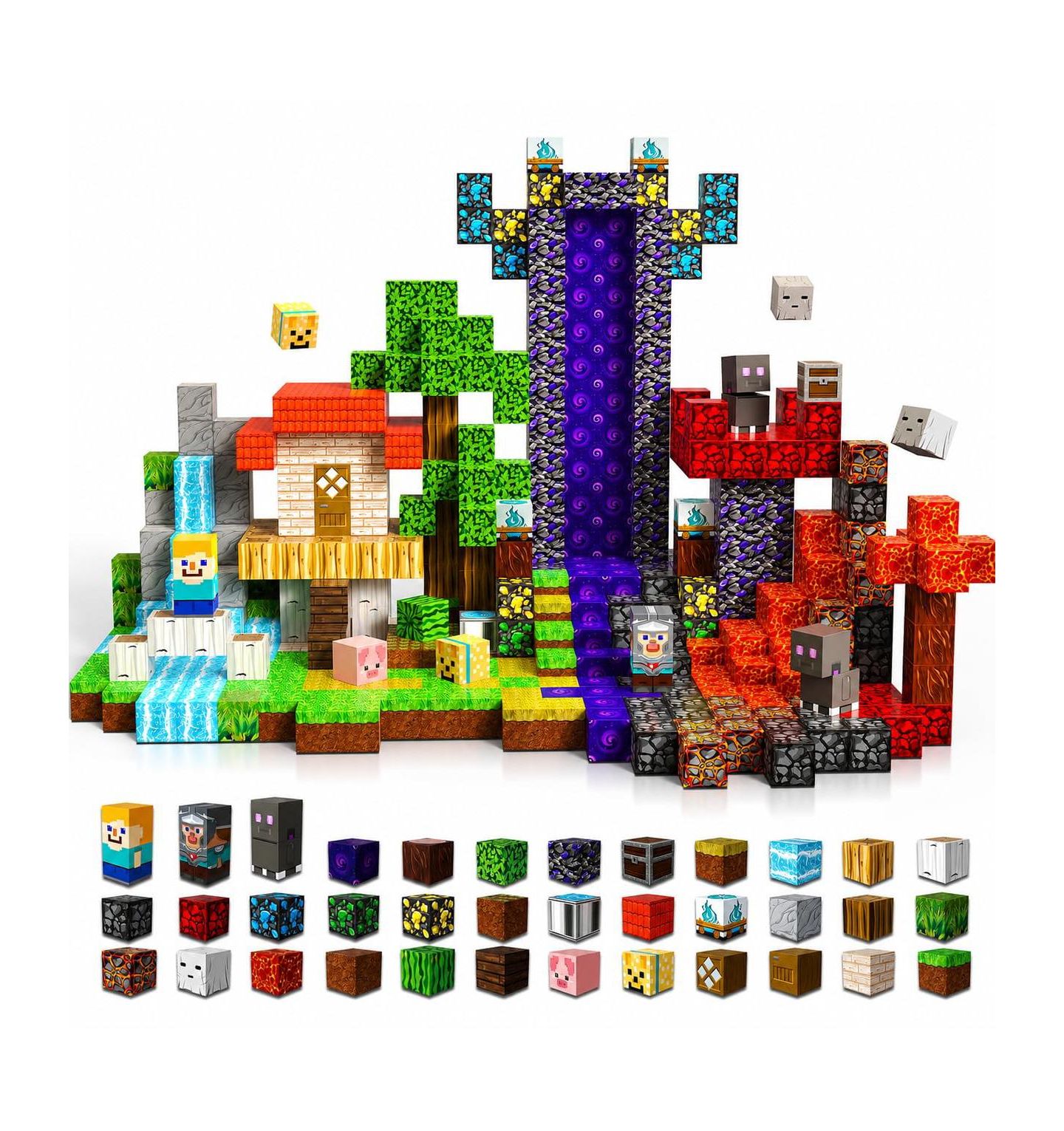 Магнитный конструктор Gnuadz Minecraft на 100 деталей, от 3 лет, цвет: Разноцветный — фото 1