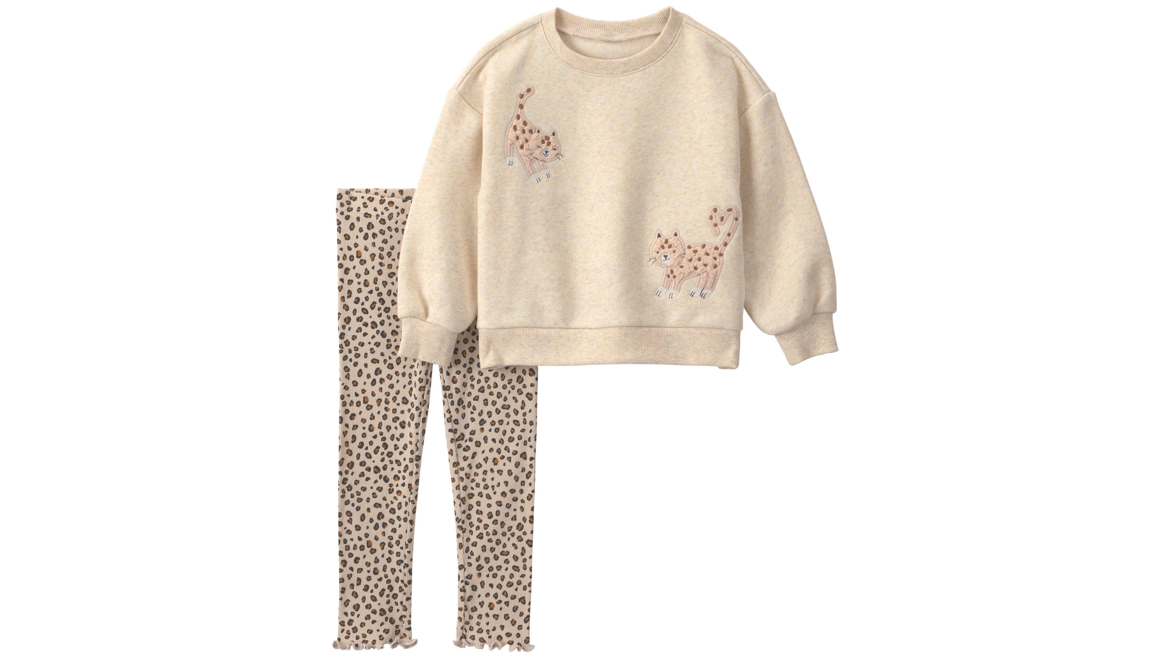 Carter's Baby Girls' Leopard-Print Fleece Long-Sleeve Top and Pants, 2-Piece Set