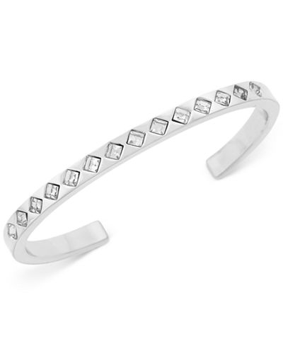 BCBGeneration Silver-Tone Pavé Cuff Bracelet