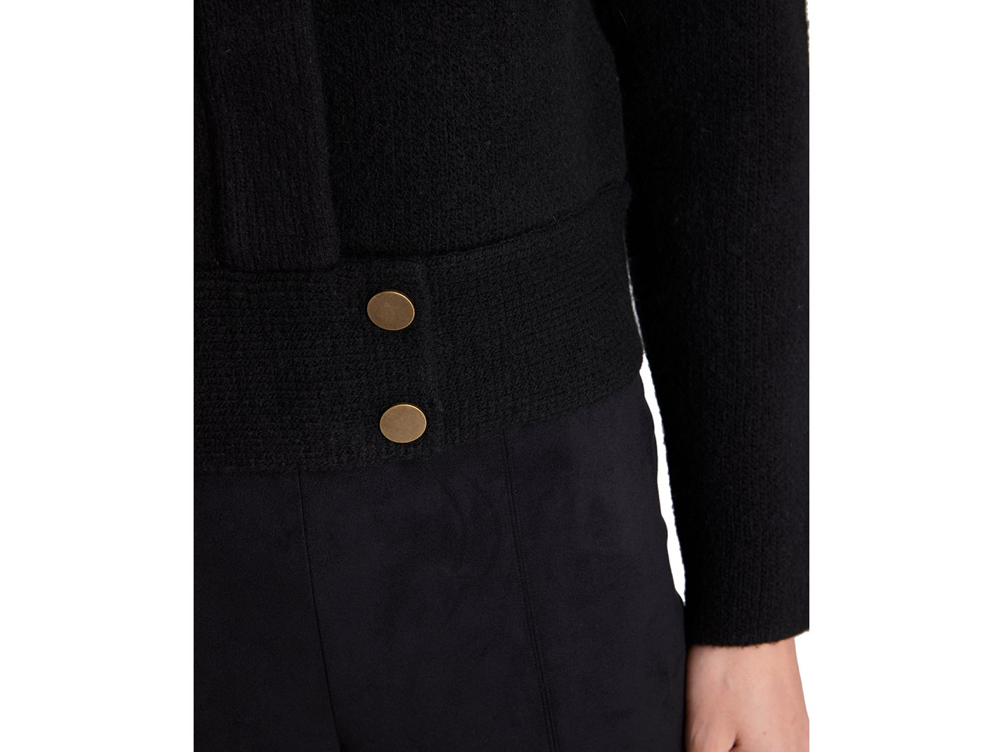 Женская куртка Kenneth Cole Long Sleeve Collared Utility Sweater Jacket, цвет: Чёрный меланжевый — фото 6