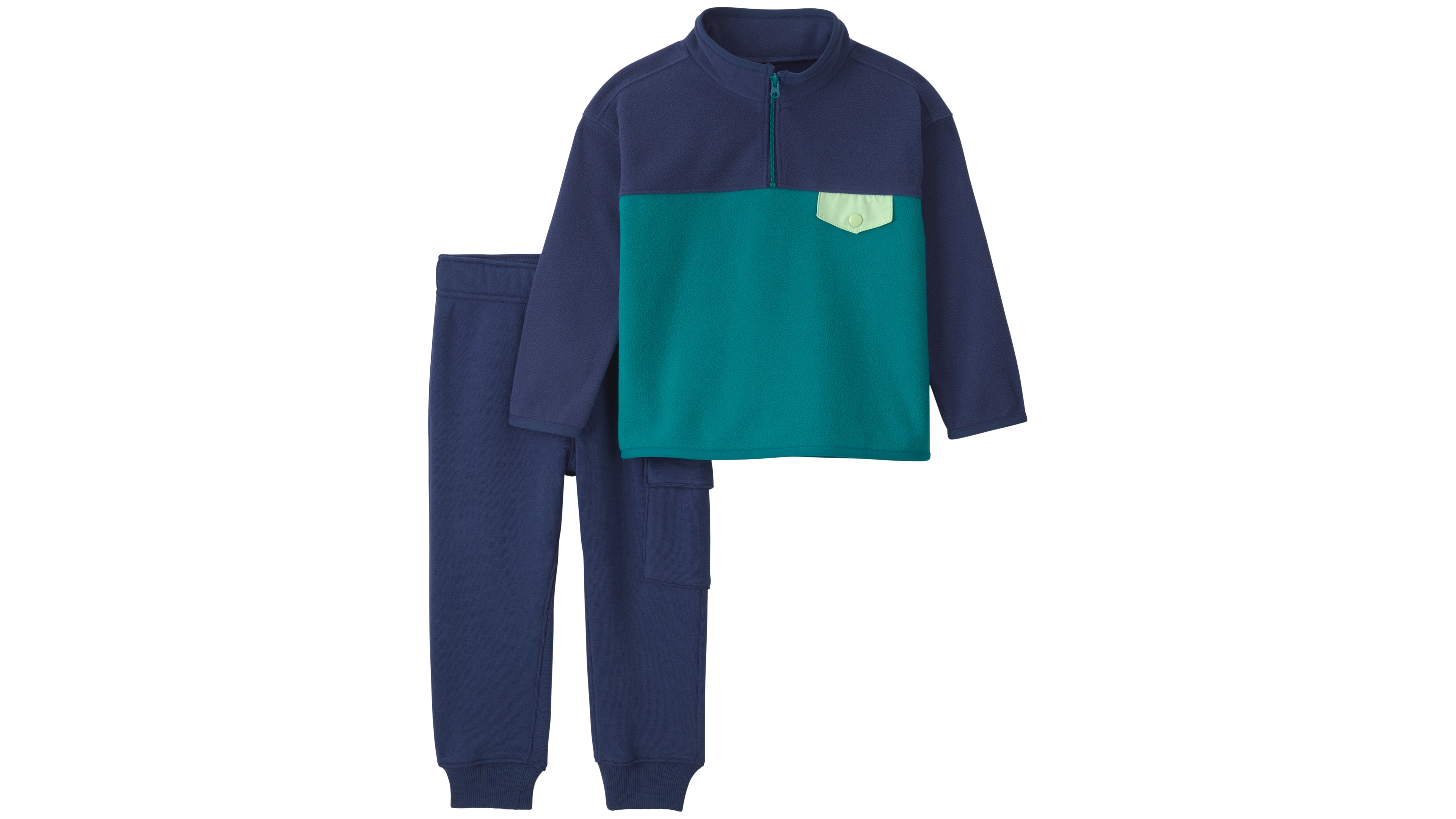 Carter's Baby Boys' Color-Block Quarter-Zip Mock Neck Pullover and Jogger Pants, 2-Piece Set