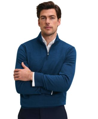 Men's Royal B Regular-Fit Quarter-Zip Merino Wool Sweater