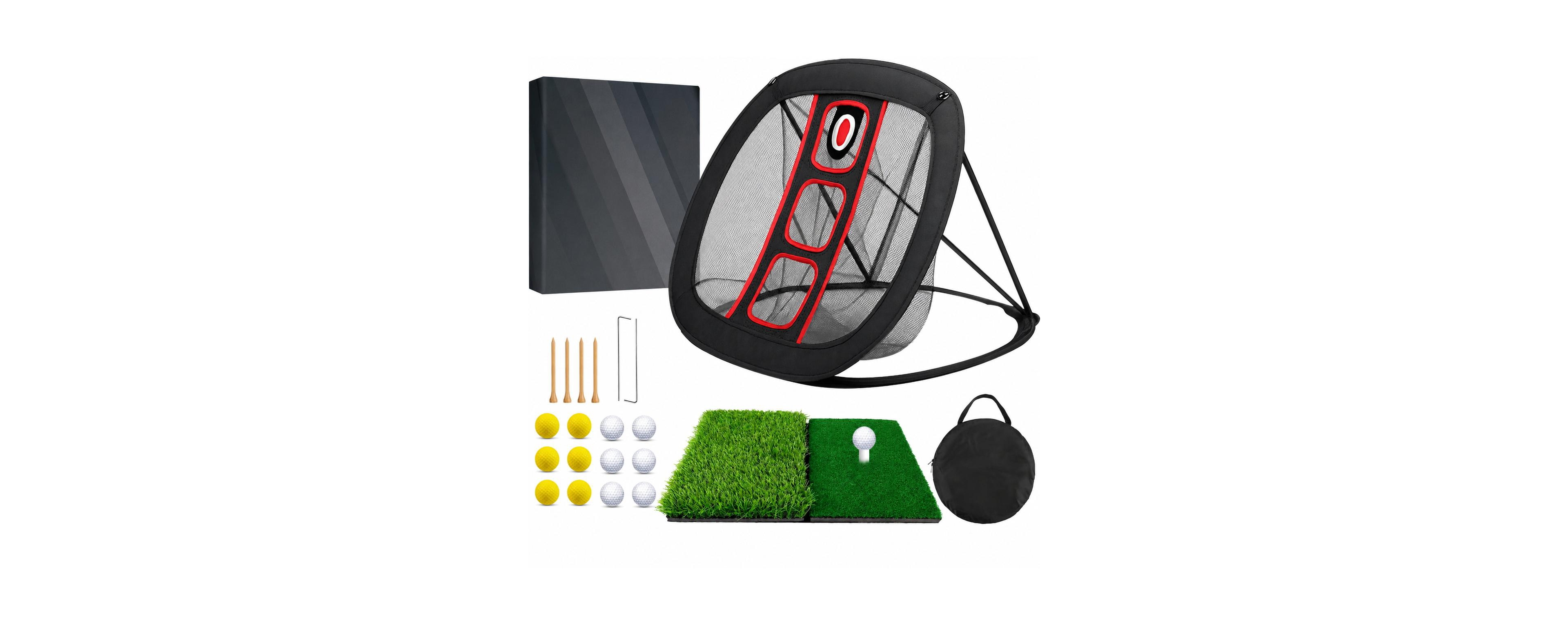 Peneyon Golf Chipping Net Set With Mat Practice Balls Tees And Storage Bag For Indoor Outdoor Practice