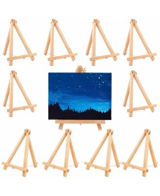 10 Pack 9 Inch Wood Tabletop Easels Adjustable Foldable Art Craft Display Stand