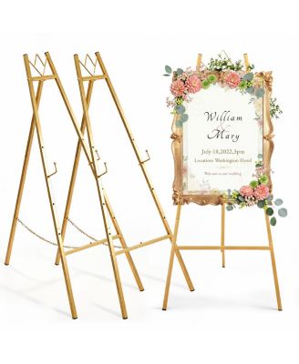 57.5 Inch Gold Easel Stand Adjustable Height Heavy Duty Floor Display