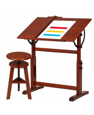 Vintage Drafting Table Adjustable Tilt Top Height Adjustable Multi Use Art Desk