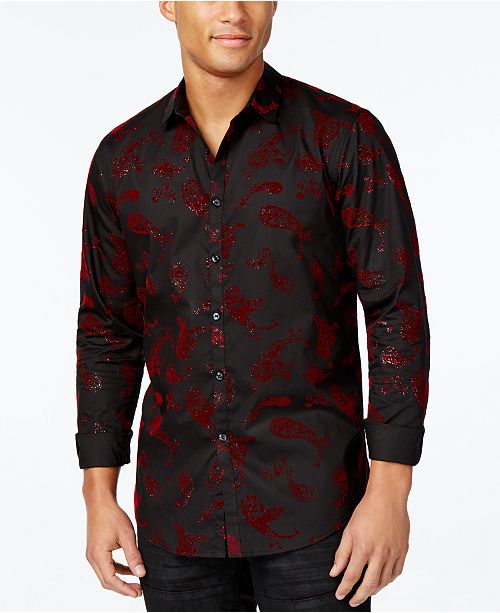 Inc International Concepts I N C Men S Velvet Paisley Shirt