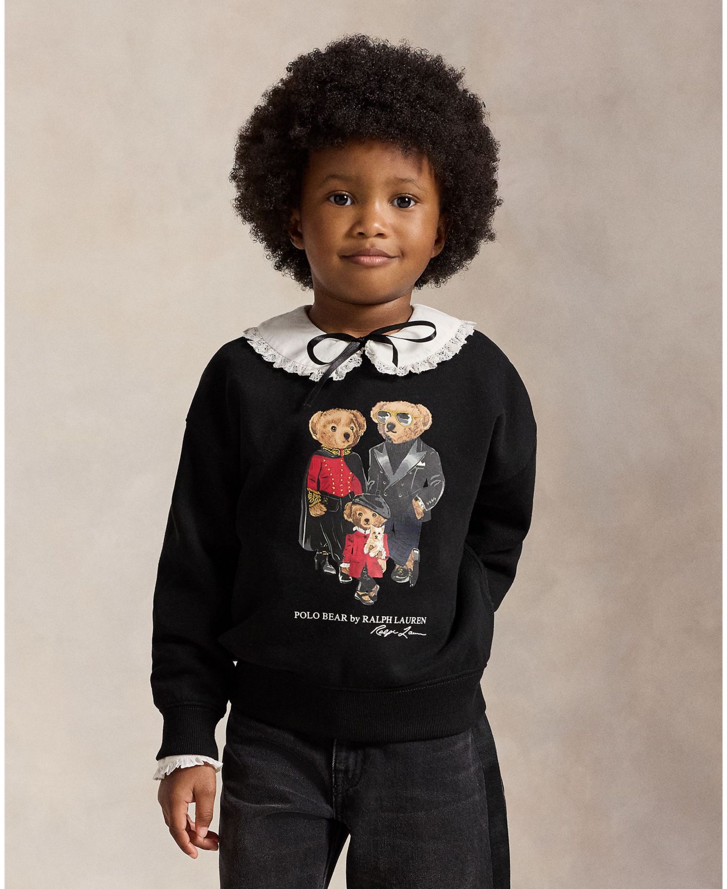Толстовки Polo Ralph Lauren Polo Bear Family Graphic Sweatshirt для девочек, цвет: Чёрный — фото 3