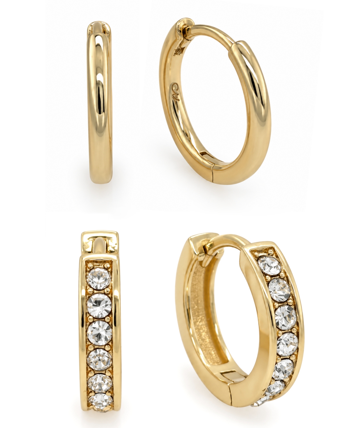 And Now This Crystal Duo Endless Hoop Earring Set