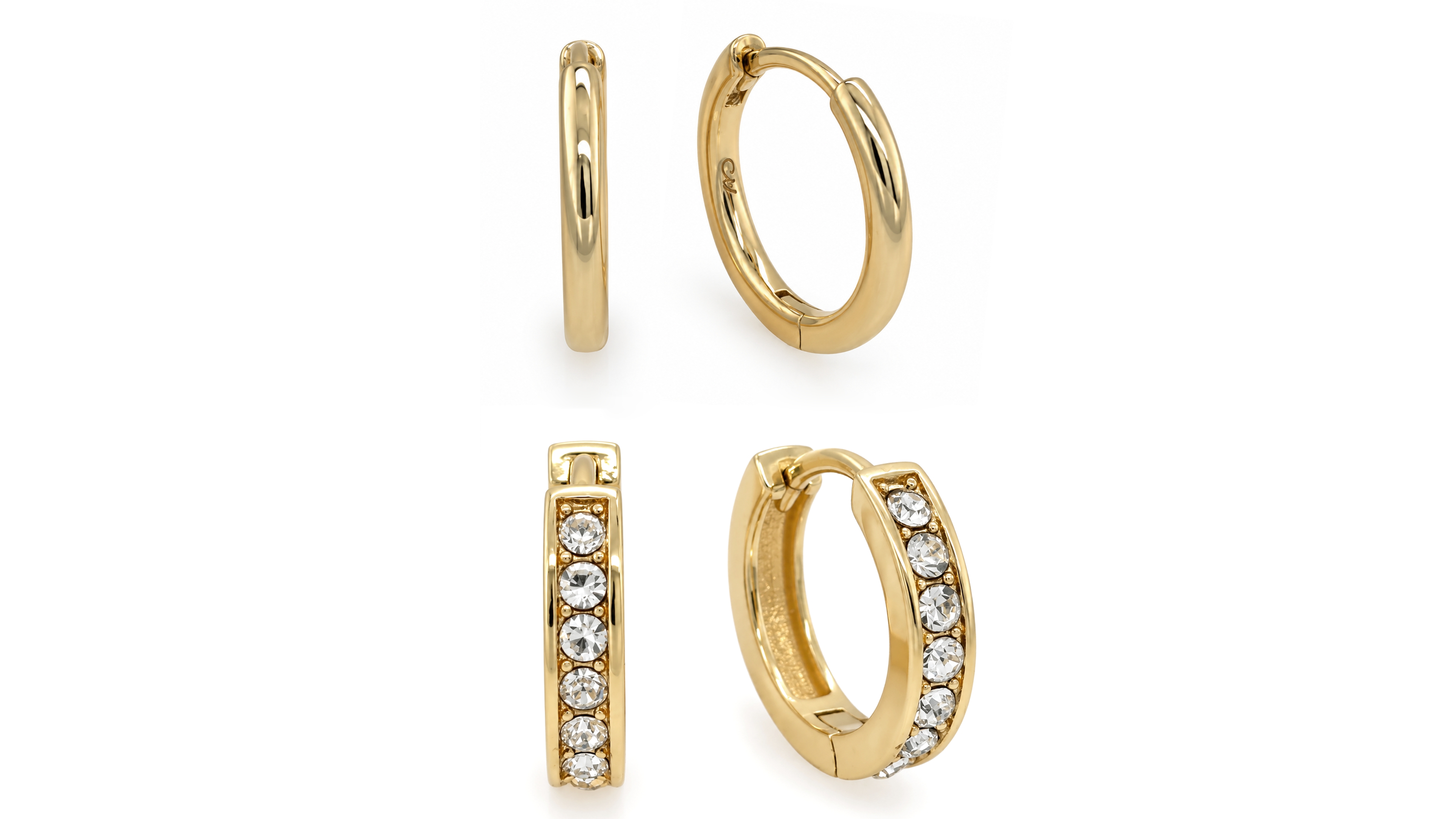 And Now This Crystal Duo Endless Hoop Earring Set