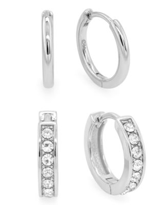 Crystal Duo Endless Hoop Earring Set