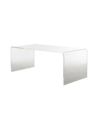 Clear acrylic coffee table with sleek design and lightweight build