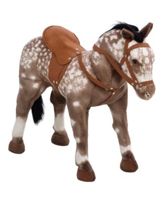 Wheeled Ride-On Horse with Soft Plush Body, Battery-Operated, Ages 3-8
