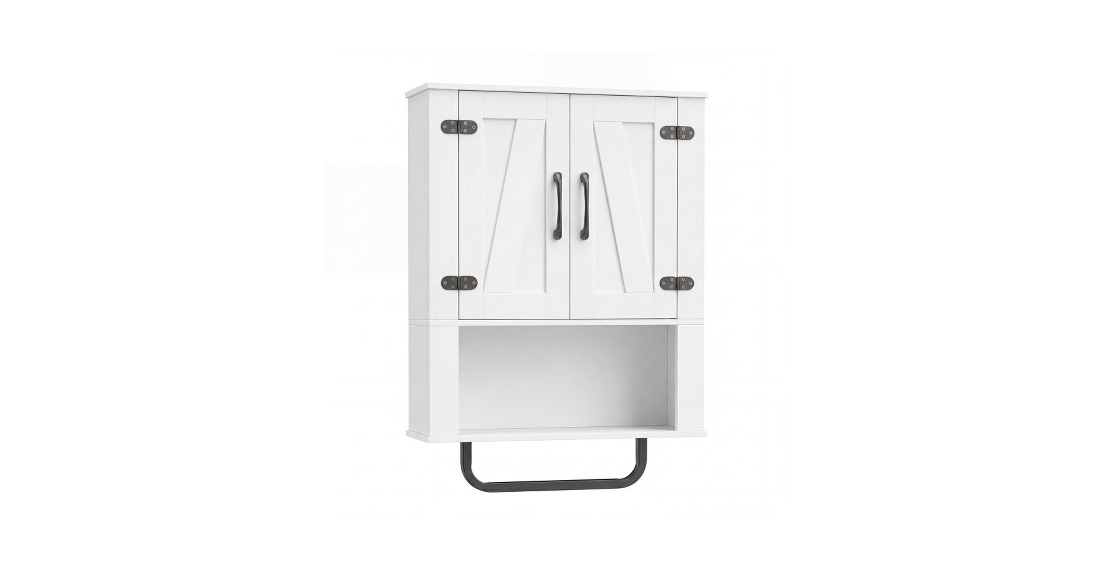 Hongge Bathroom Wall Cabinet with Two Sliding Barn Door Panels