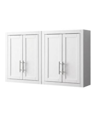 Wall Storage Cabinet Set, MDF Birch Veneer
