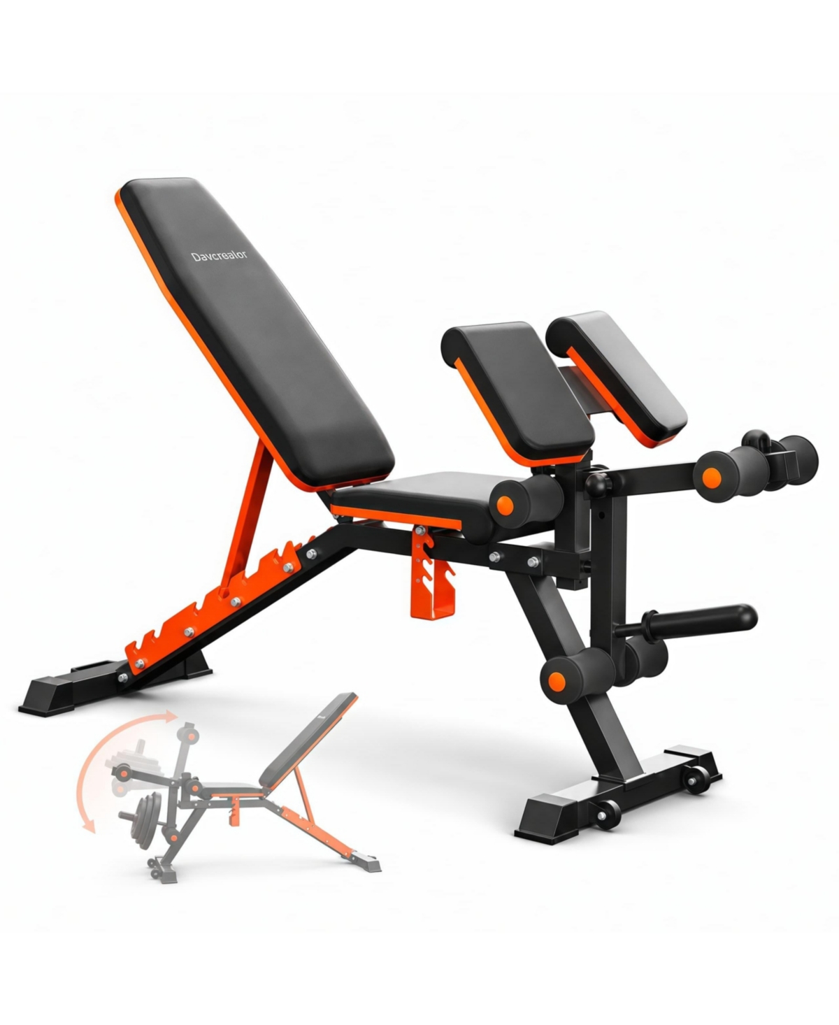 Fed Fitness Weight Bench Pro 800LB Capacity, Adjustable Workout Bench with Removable 82.1degree(s) Preacher Curl Pad and 90-Degree Leg Extension