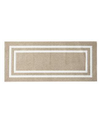 Double Line Border Tufted Runner Rug, 26" x 60"