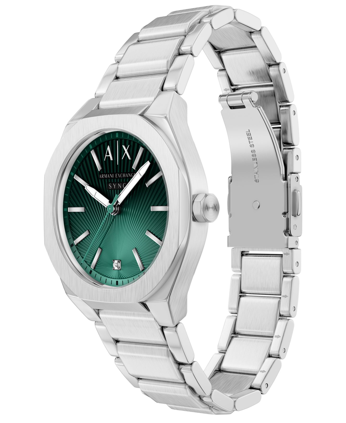 Женские часы A|X Armani Exchange Sync Three-Hand Quartz Silver-tone Stainless Steel 36mm — фото 3