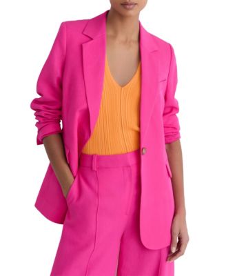 Women's Petite Charli Boyfriend Single-Button Notch-Collar Blazer
