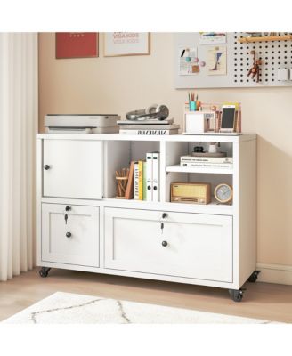 28"H 2-Drawer Rolling Metal Filing Cabinet with Lock for Home Office, Easy Assembly