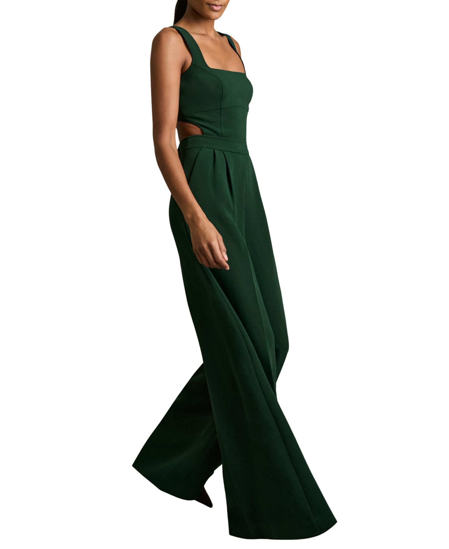 Женский комбинезон REISS Dion Sleeveless Open Back Wide-Leg Jumpsuit, цвет: Зелёный — фото 2