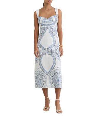 Women's Addison Linen Open-Back A-Line Midi Dress