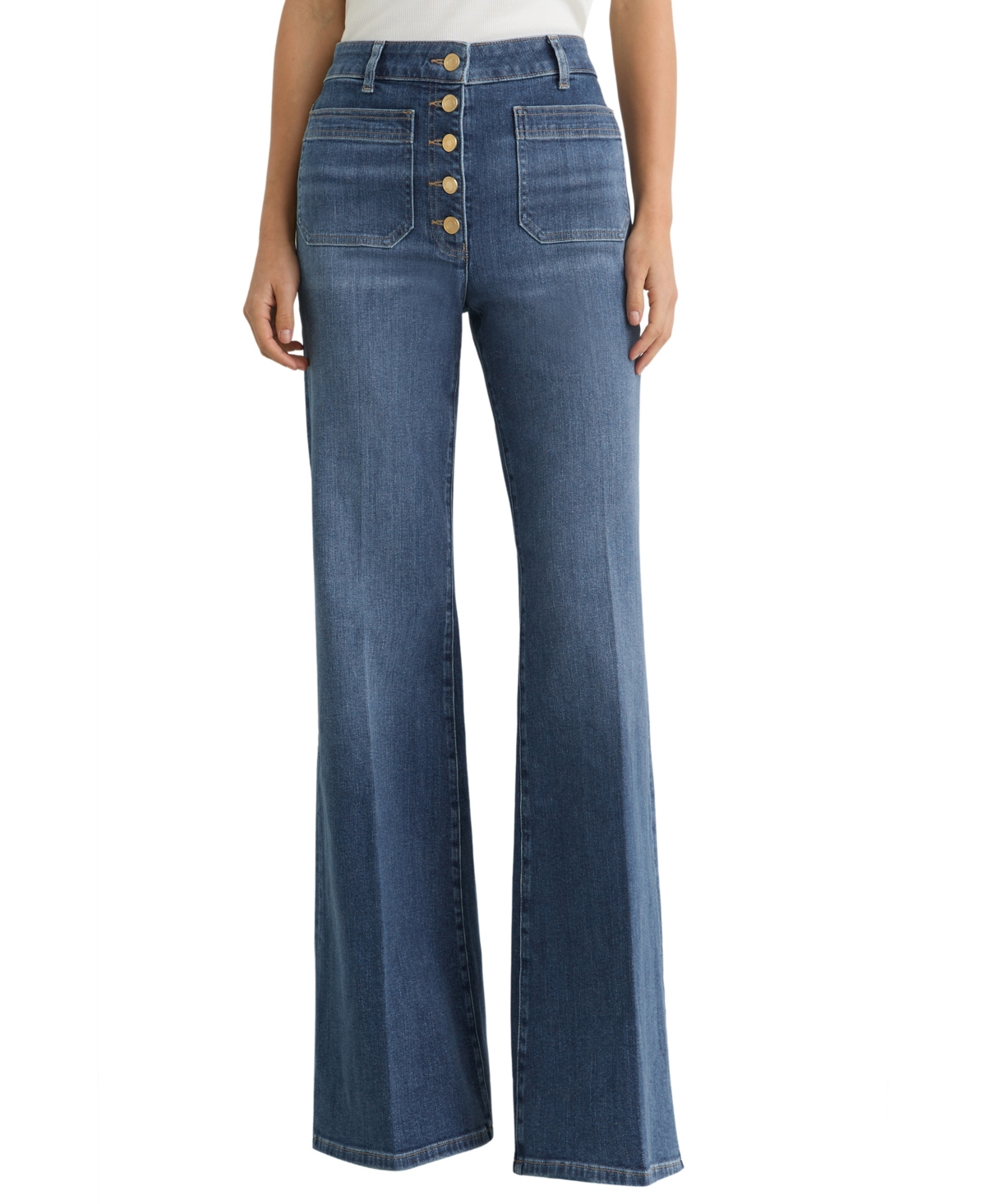 Reiss Women's Cali Wide-Leg High-Rise Jeans