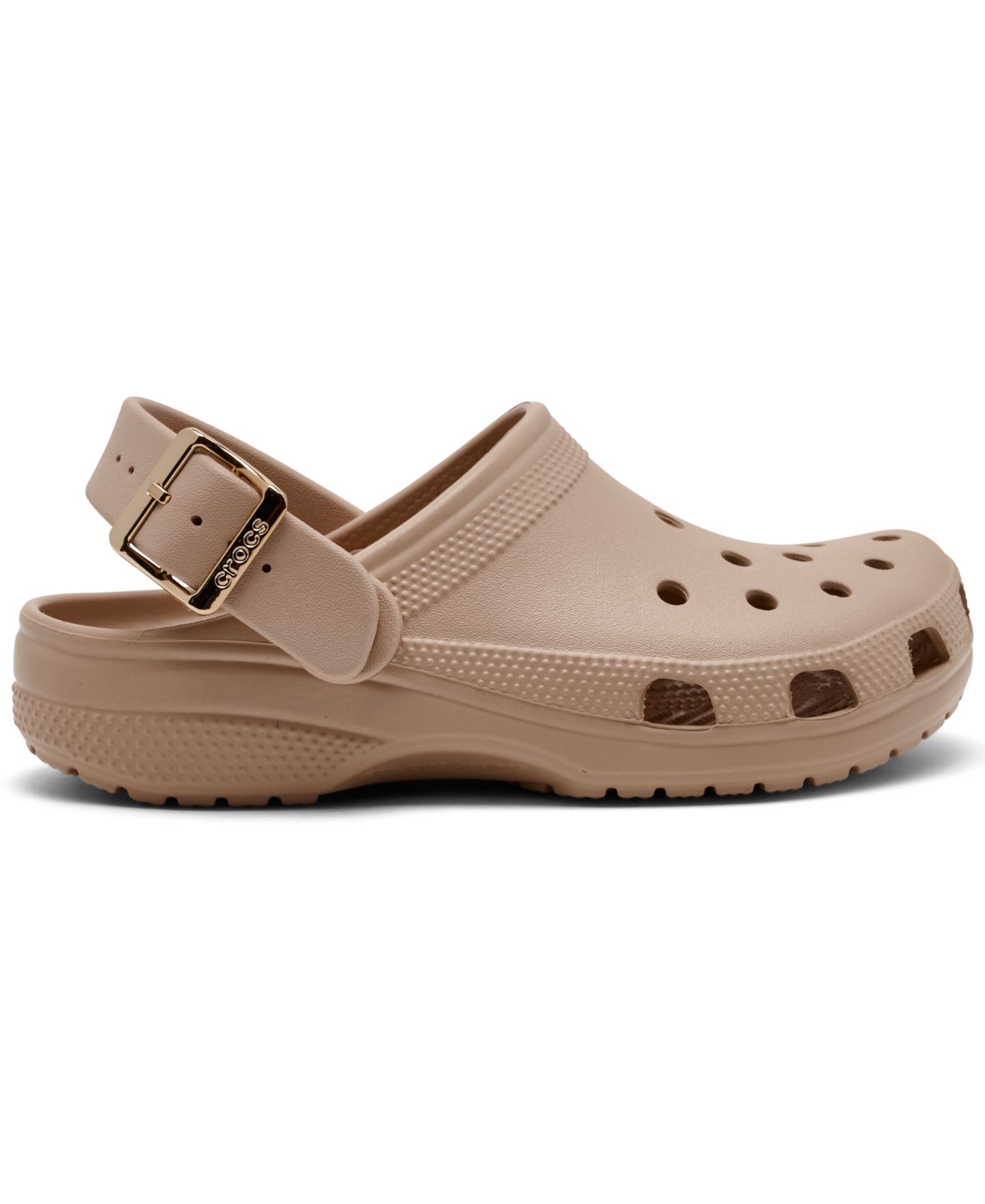 Женские сабо Crocs с металлической пряжкой и открытой пяткой, цвет: Пудровый — фото 2