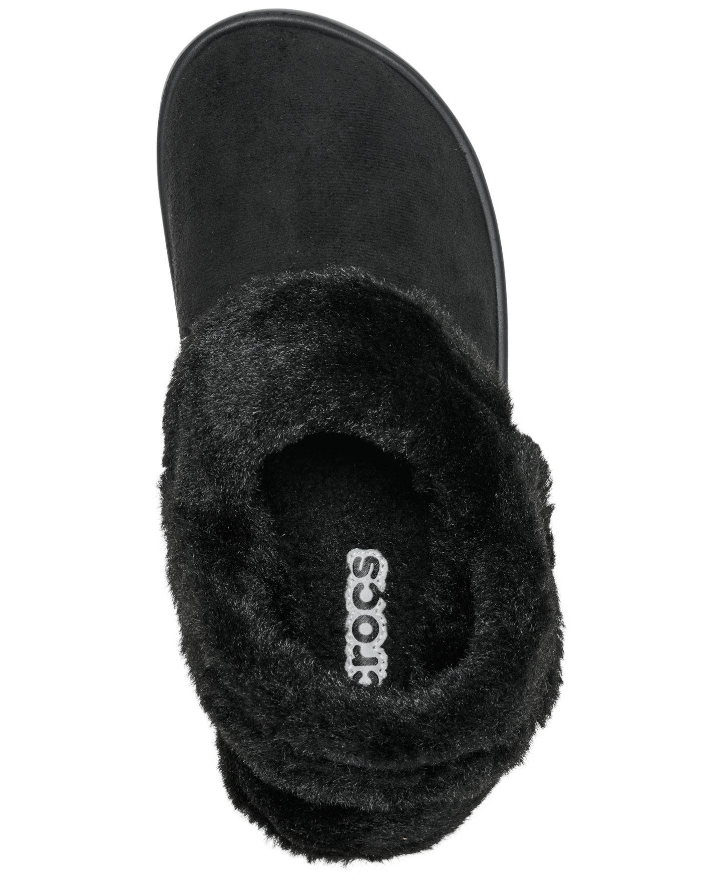 Детские тапочки-сабо Crocs из искусственной замши, цвет: Чёрный — фото 5