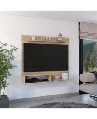 43.3 Inch Light Pine Floating Wall Entertainment Center for TVs Up To 55 Inch