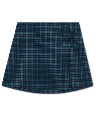 Girls' 5-16 Plaid Wrap-Front Skirts
