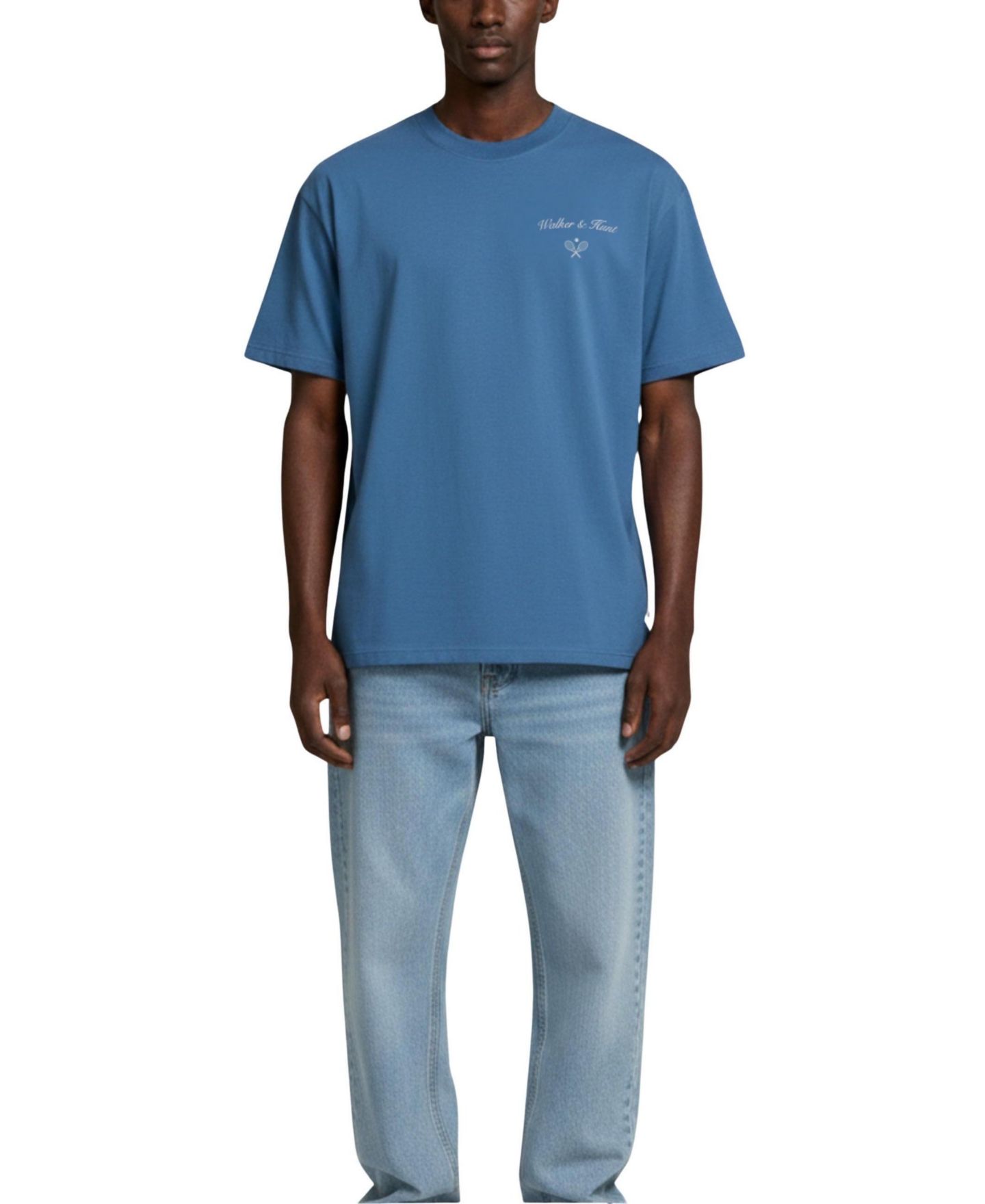 Мужская футболка Walker & Hunt Saint-Tropez Tennis Club Oversized Graphic, цвет: Синий — фото 2