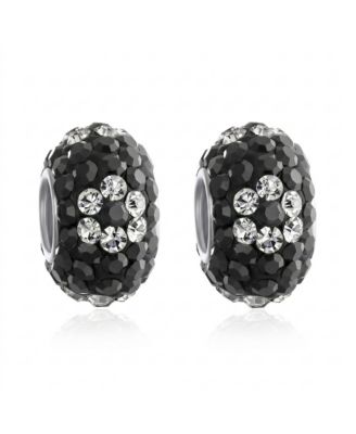 Crystal Flower Charm, 2-Piece Set