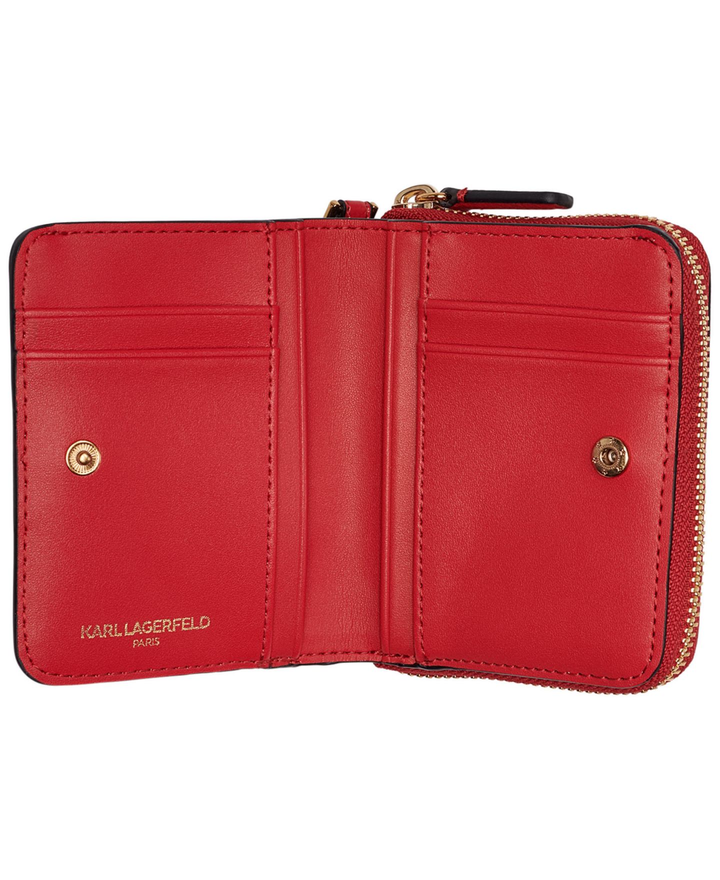 Женский кошелёк KARL LAGERFELD PARIS Zipper Charm Bifold Wallet, цвет: Красный — фото 6