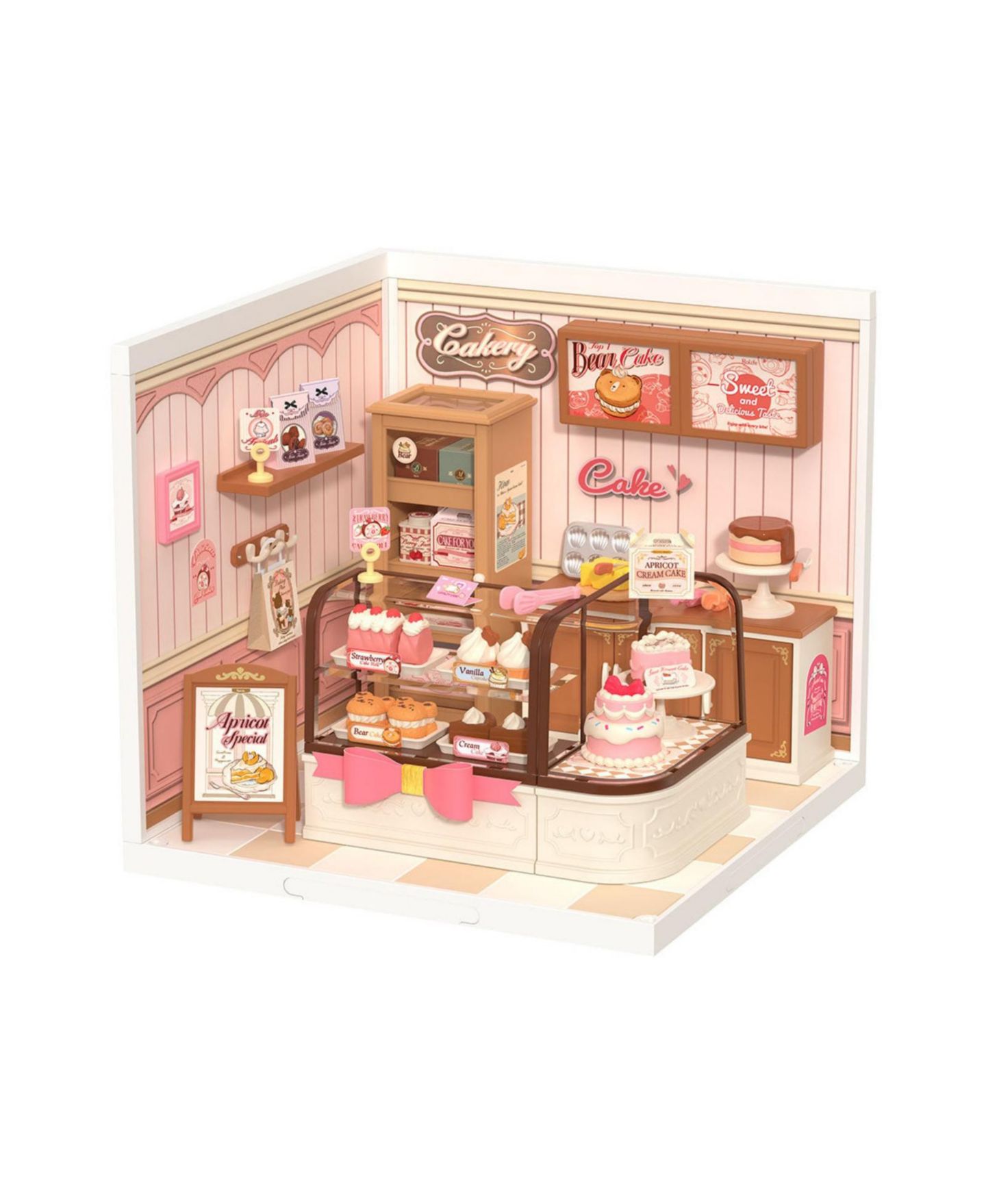 Детские аксессуары для кукол Robotime Super Creator Series Tasty Cake Shop Miniature 115-Piece Dollhouse Kit, Ages 14+ — фото 1