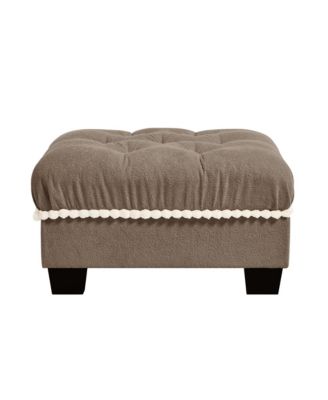 Chenille Fabric Ottoman Footstool
