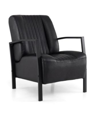 PU Leather Accent Armchair for Living Room or Reading Nook