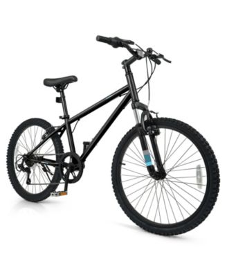 24 in Metal Kids Mountain Bike with 6-Speed Twist Shifter and Suspension Fork, 110 lbs Capacity, Ages 8+