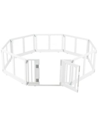8-Panel Clear Plastic Dog Playpen with Secure Locking Door