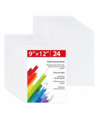 24 Pack Blank Painting Canvas Boards Gesso Primed Art Supplies for Artists Students