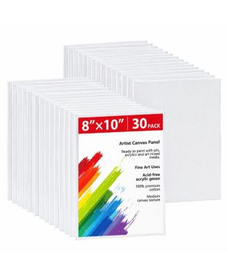 5 Pack Canvas Panels Premium Cotton Surface Sturdy MDF Base Ready to Use for All Art Mediums