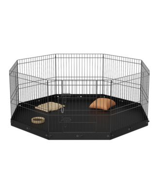 8-Panel Foldable Metal Dog Playpen 24in H Pet Fence Kennel with Ground Stakes for Small Medium Pets