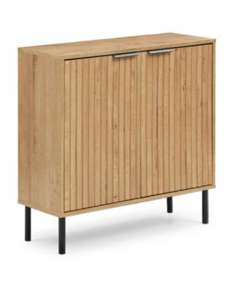 Fluted Buffet Cabinet with 2-Door Sideboard for Kitchen and Dining Room